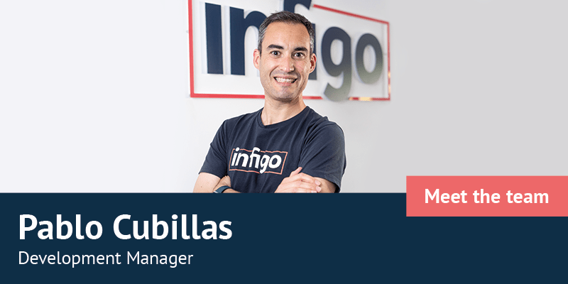 Pablo Cubillas In Front of Infigo Logo