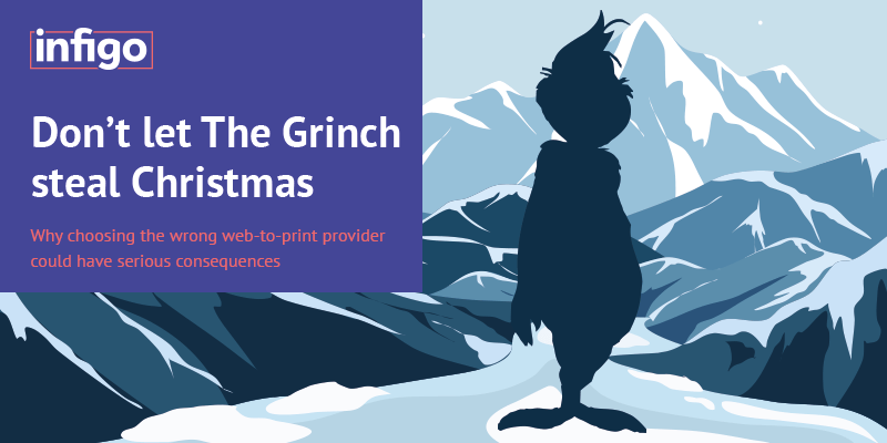 Grinch Silhouette Over Snowy Mountain