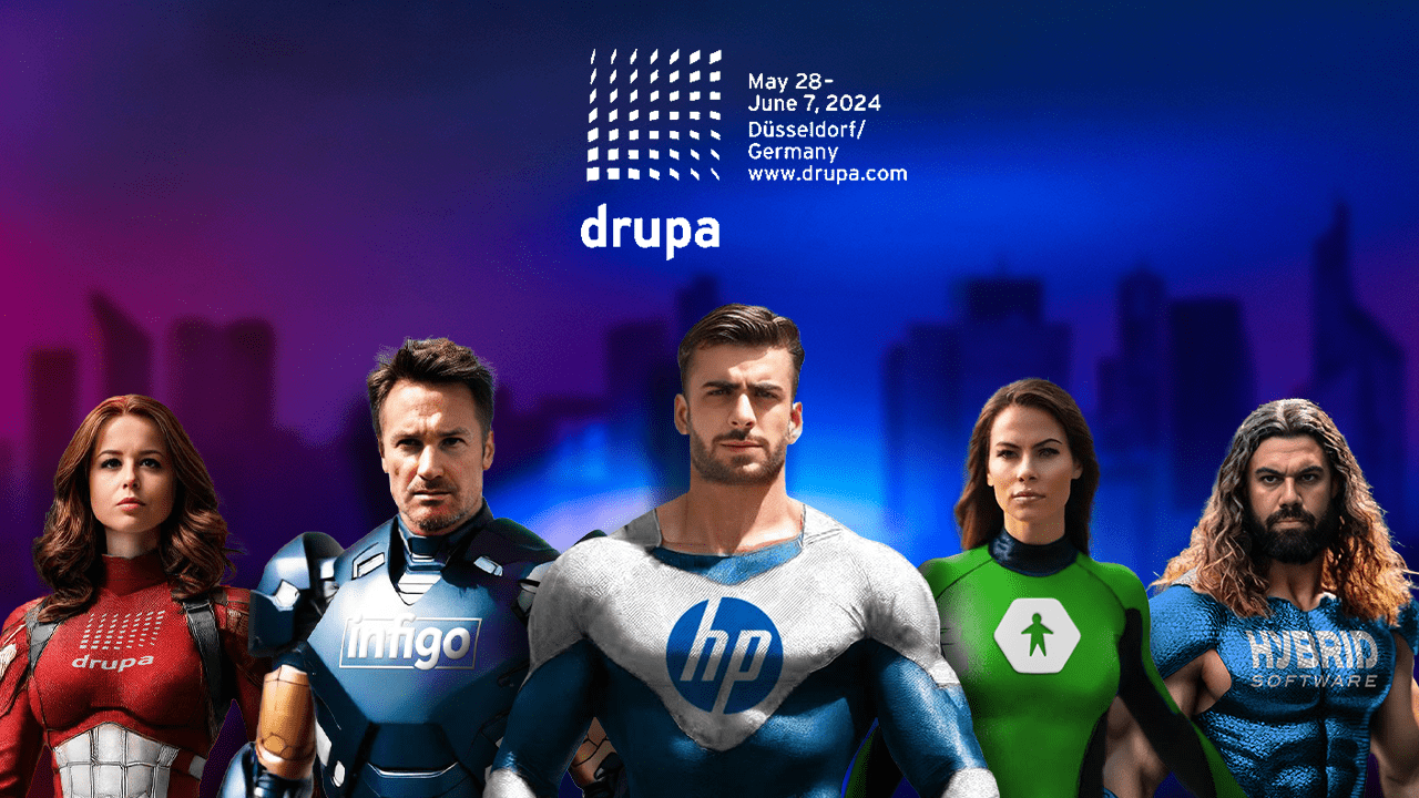 Infigo Superheroes Assembling at Drupa