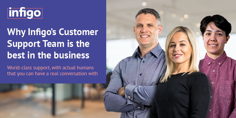 Duncan Rouart, Hannah Wares, and Ashleigh Bacon standing in front of bright office environment