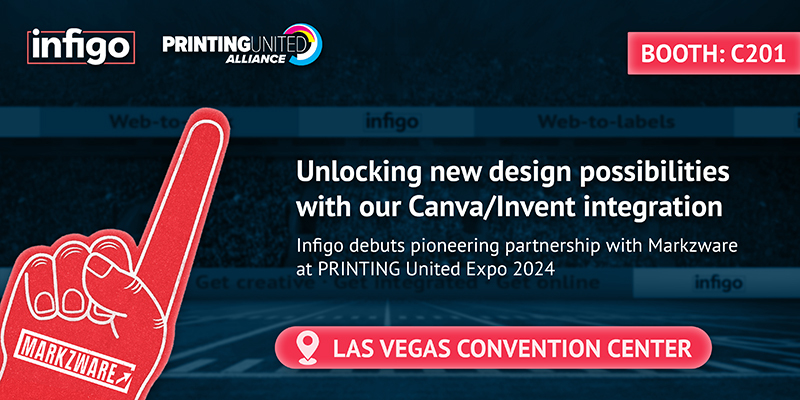 Markzware branded foam finger in american football stadium