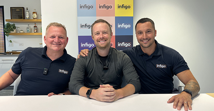 Douglas Gibson, Alex Bowell, and Andrew Boyd at Blue Label Packaging Company