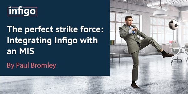 Suited man kicking football