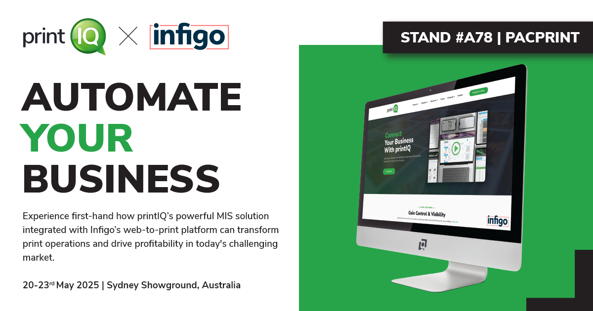 printIQ website on Infigo branded computer