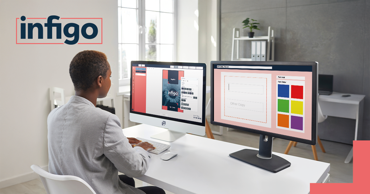 MegaEdit web-to-print editor interface in use on desktop