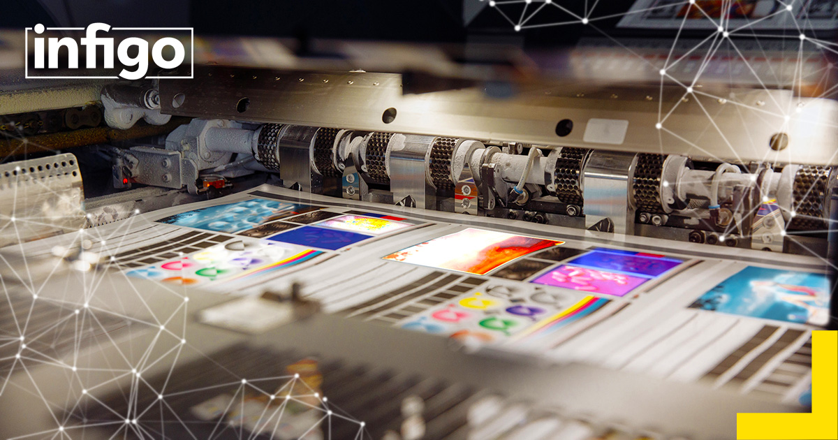 Modern print equipment with digital overlay