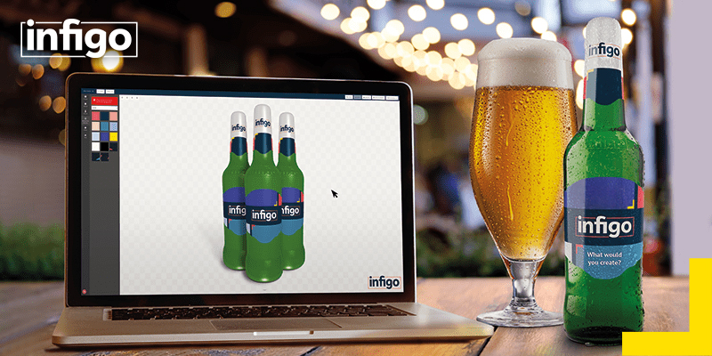 Laptop with web-to-print software being used