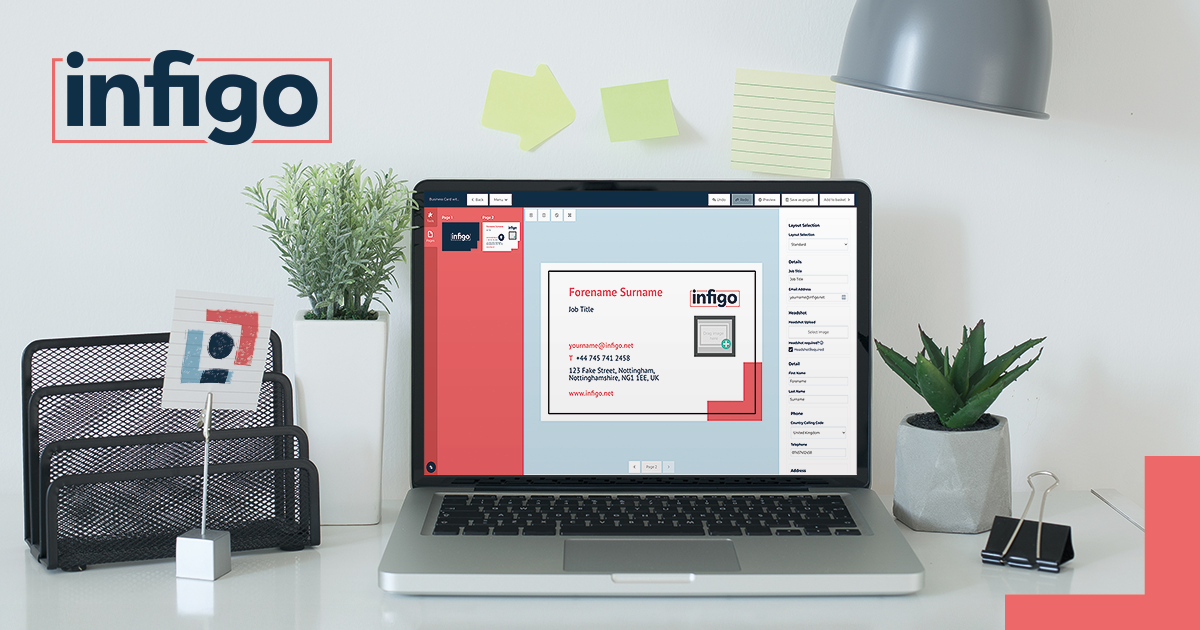 Business Card Template in Infigo's MegaEdit Editor