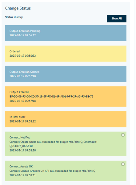 Status History of MIS Plugin