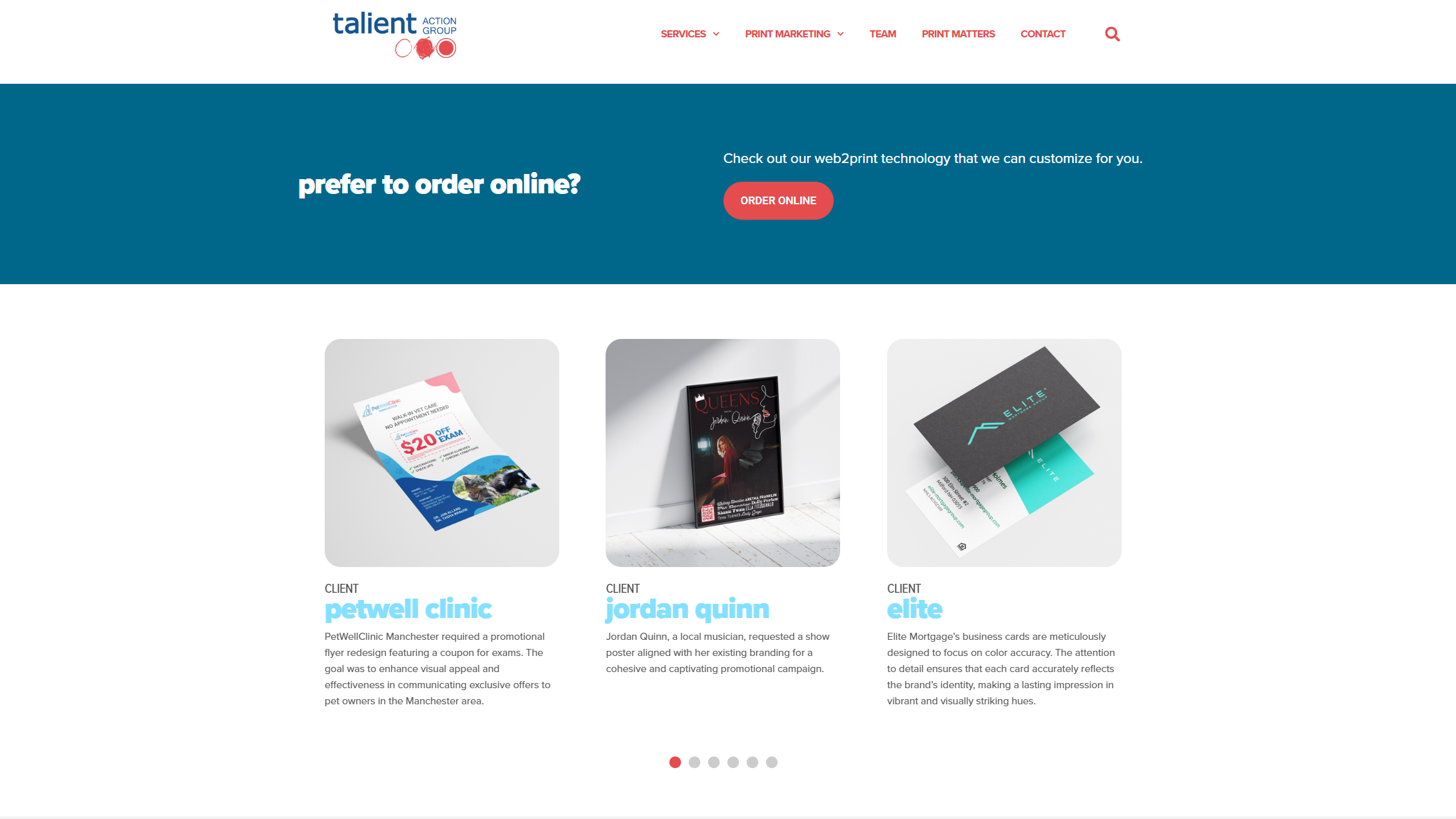 Talient Action Group Homepage