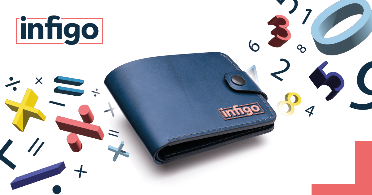 An Infigo Branded Wallet Taking in Calculations to Create Numbers
