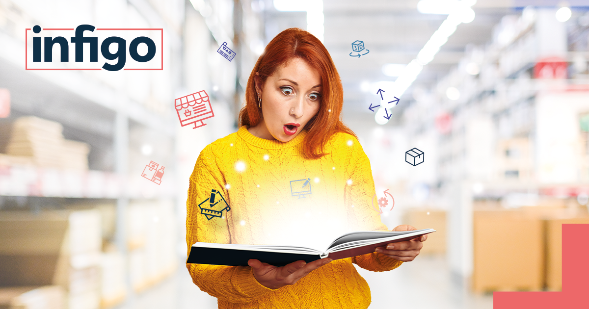 Woman in Printshop opening magical guide